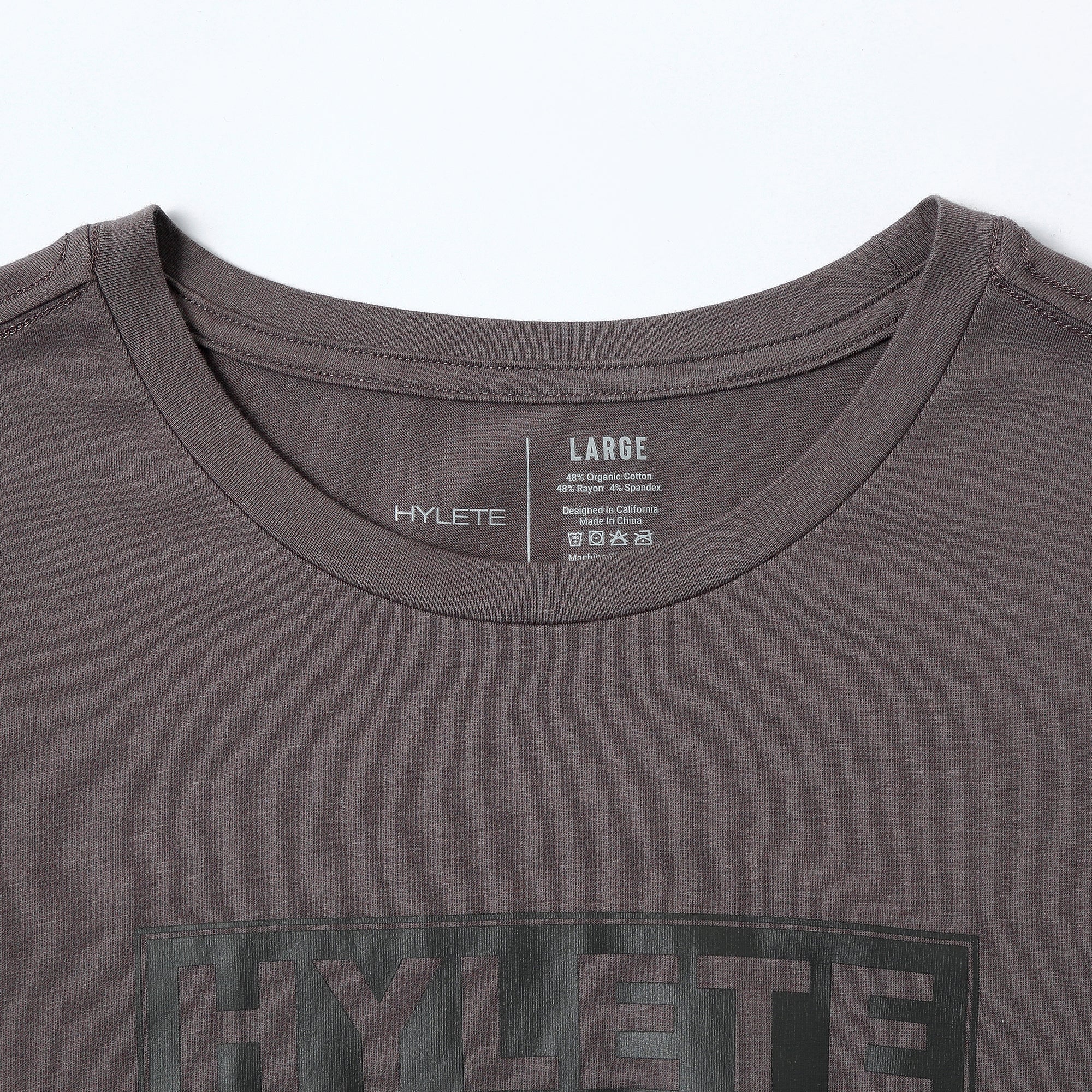 Block Logo HY-Blend Crew Tee Gull Gray - Image 4