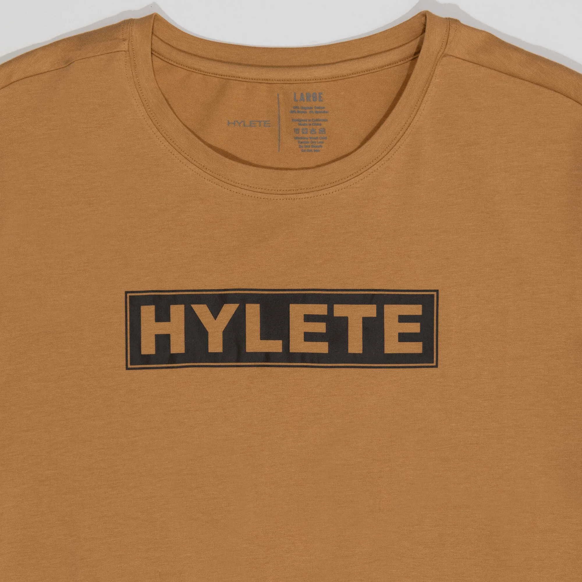 Block Logo HY-Blend Crew Tee Tan - Image 3