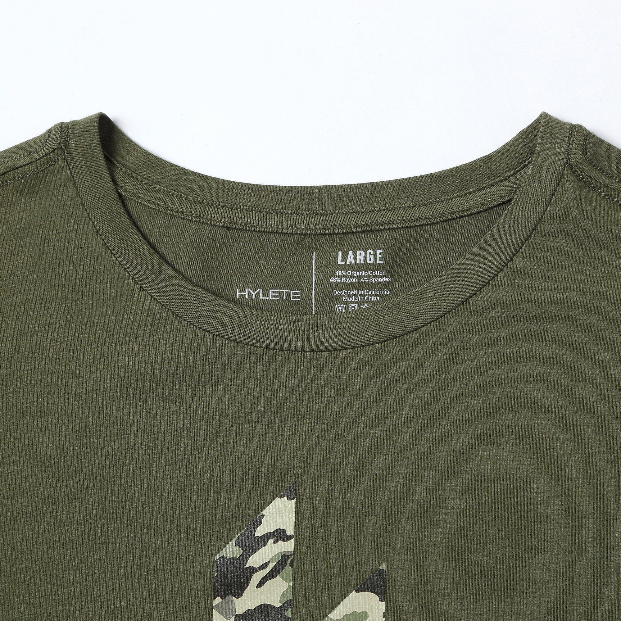 Camo Icon HY-Blend Crew Tee Olive Green - Image 3